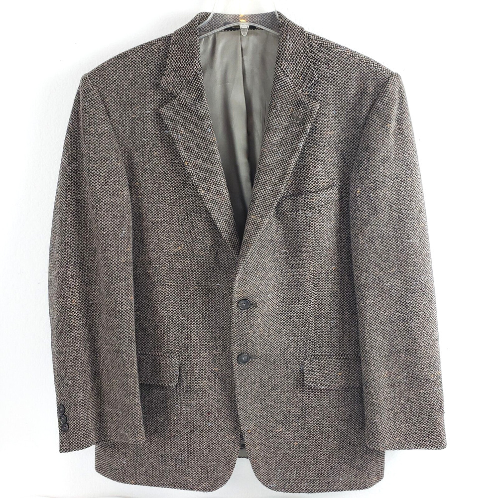 Hardwick Clothes Men's SIZE 42R Tweed Brown Blazer Sports Coat Suit Jacket Vent